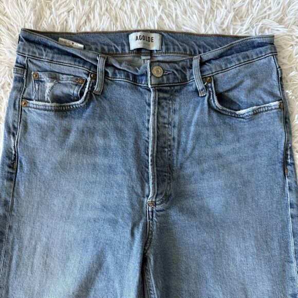 AGOLDE Nico High Rise Ankle Length Straight Leg Jeans with Stretch Size 29 - Picture 2 of 7